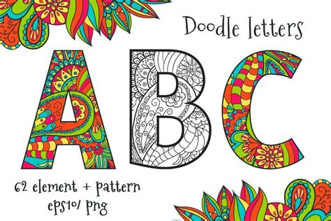 Vector doodle letters | Doodle lettering, Doodle art letters, Doodles