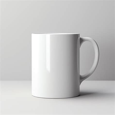 premium photo  white mug   table