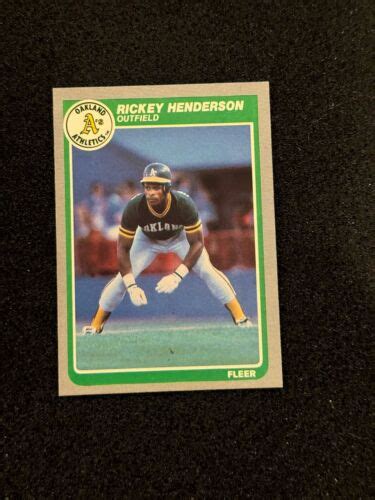 1985 Fleer 425 Rickey Henderson Oakland Athletics New York Yankees HOF