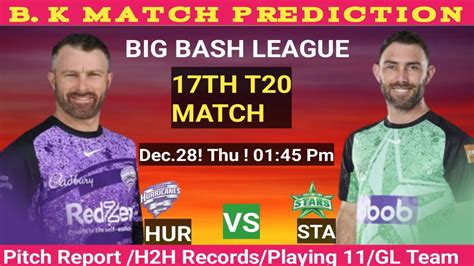 Hobart Hurricane Vs Melbourne Green Dream Match Prediction Hur Vs