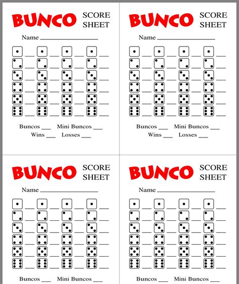 Free Bunco Score Cards Printable Pdf - Free Printable