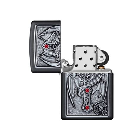 Zippo Anne Stokes Gothic Guardian Emblem Black Matte Zippovn