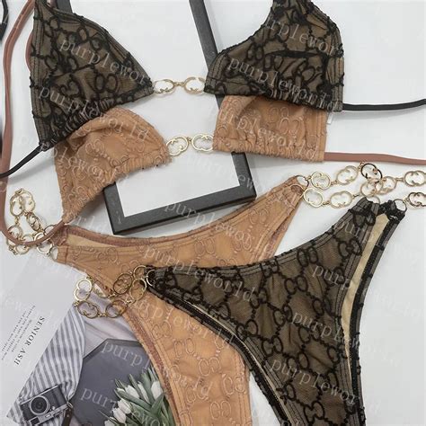 Classic Jacquard Bikinis Fashion Chain Ornament Women Swimsuits Sexy Charm Swimsuit Bikini Set