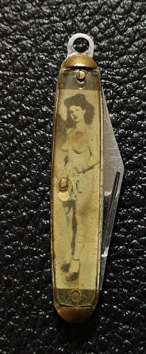 Vintage Antique Nude Woman Thornton Pocket Knife One Blade Antique Price Guide Details Page