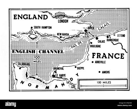 map  normandy invasion  res stock photography  images alamy