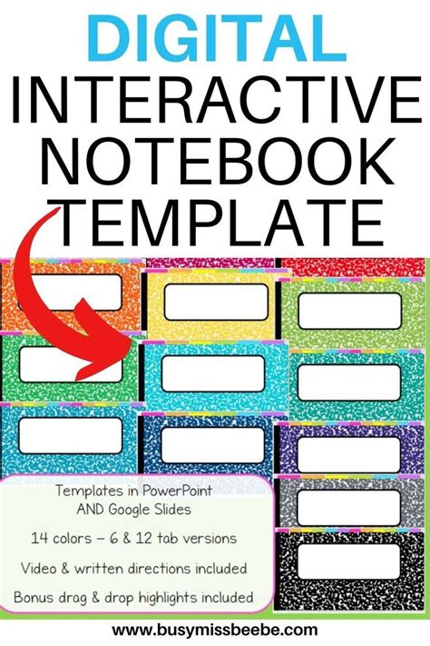 Free Digital Interactive Notebook Template High School Math Teacher