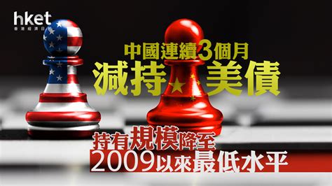 減持美債｜中國連續3個月減持美債 持有規模降至2009以來最低水平