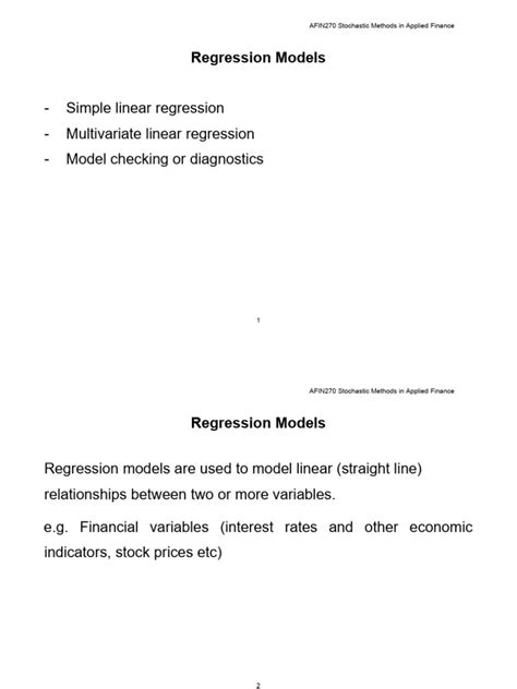 lecture  regression models