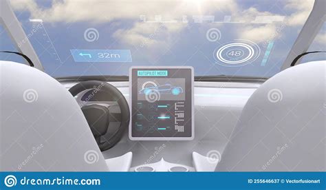 Image Game Simulation Screen Showing Car Cockpit Driving in the Sky Stock Illustration ...