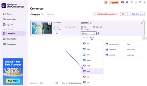 how to change bmp to jpg
