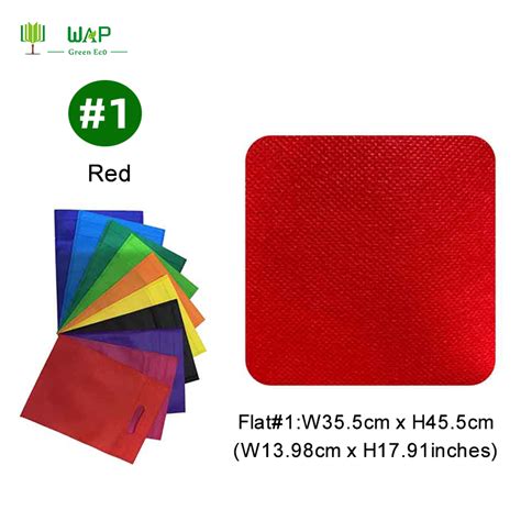Wap 20pcs Eco Bag Flat Eco1 Non Woven Tote Bag 10 Colors 4 Size