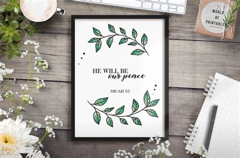 Free Printable Christian Wall Art He Will Be Our Peace World Of