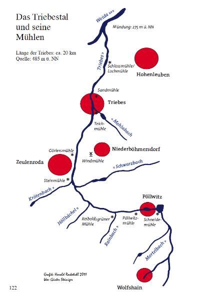 Mühlen an der Auma, der Triebes, der Leuba und im Güldetal ...