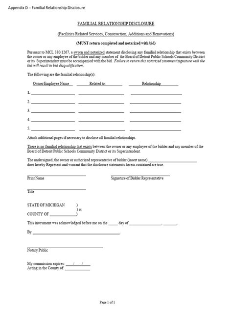 D Familial Disclosure Pdf
