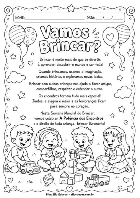 Semana Do Brincar Atividades - Atividades para a Semana do Brincar: Livro gratuito com 18 páginas