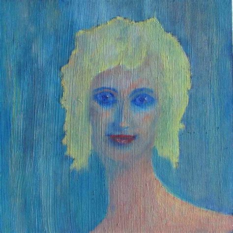 Portrait Blonde Frau Portrait Blond Frau Blau Von Holger Conrad Kunstnet