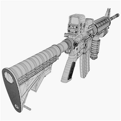 M4 Carbine 03 3d Model 139 Max Fbx Obj Free3d
