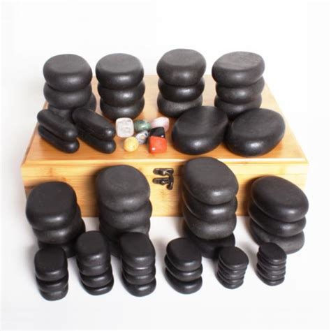 Berkeley Beauty Company Inc 64 Piece Natural Basalt Massage Stone Set