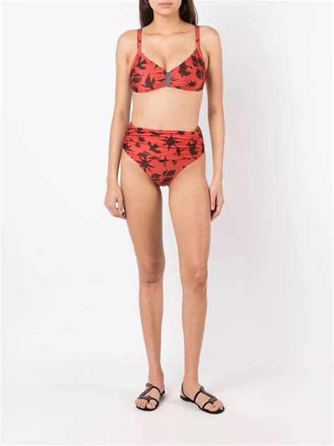 Lygia Nanny Anne Logo Plaque Bikini Set In Brown ModeSens