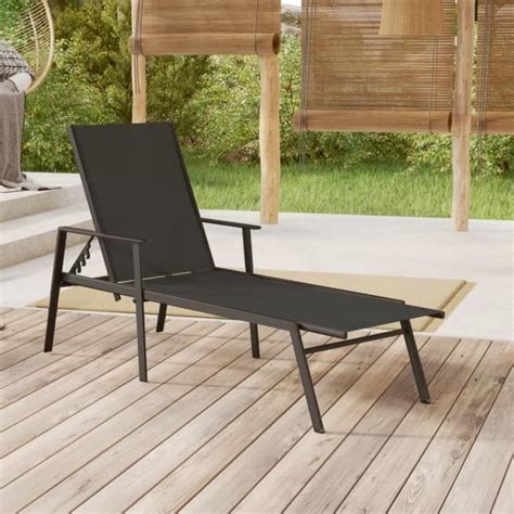 Liya Chaise Longue Acier Et Tissu Textil Ne Noir Cik