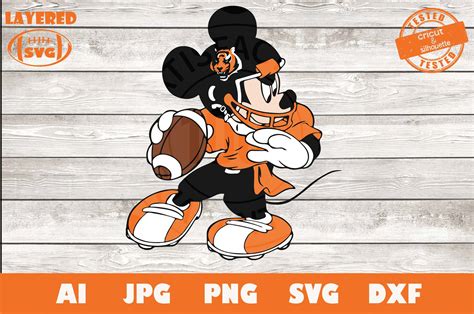 Cincinnati Bengals Football Mickey SVG Design For Cricut Etsy