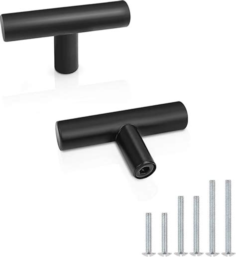 Probrico 10 Pack Black Cabinet Knobs T Bar Drawer Knobs Stainless