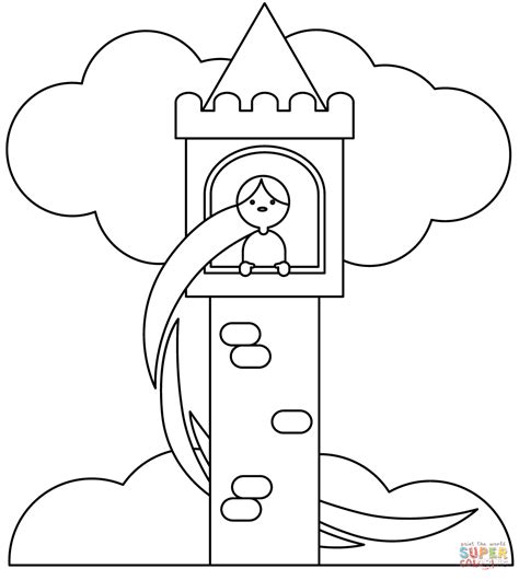 Rapunzel Tower Coloring Page Free Printable Coloring Pages