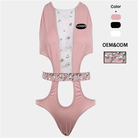OEM ODM Wholesale Women Sexy Bikini Blank Sexy Swimwear One Piece Swimsuits Custom Rhinestone