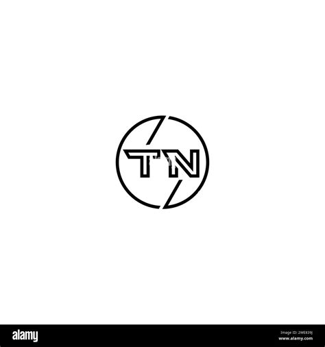 Tn Simple Outline Concept Logo And Circle Of Initial Design Black And