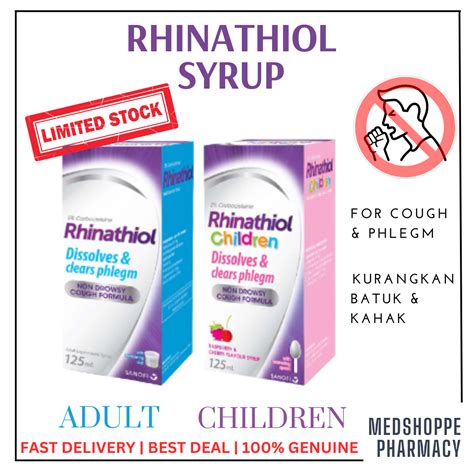 Rhinathiol Syrup For Cough And Phlegm Batuk And Kahak Lazada