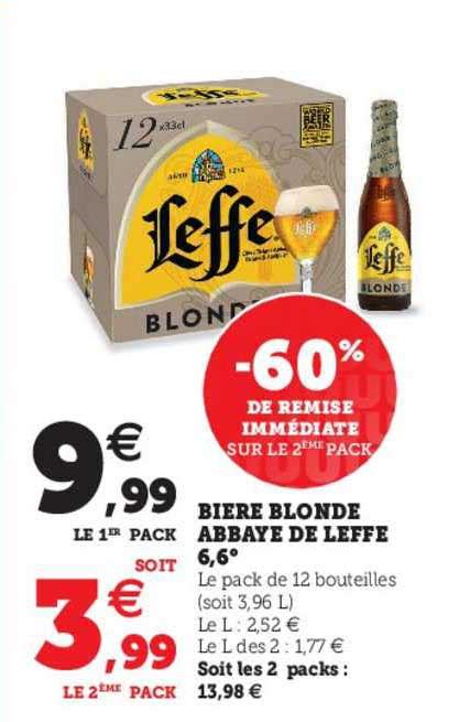 Promo Bi Re Blonde Abbaye De Leffe Chez U Express Icatalogue Fr