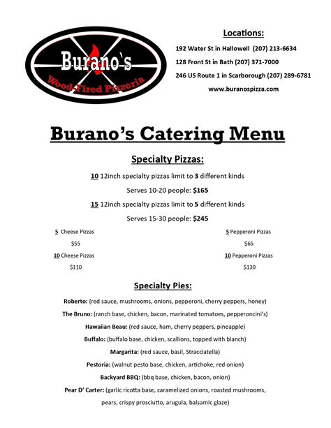Events/Catering | Burano's Wood-Fired Pizzeria