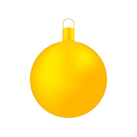 Bola De Natal Amarela Isolada No Fundo Branco Vetor Premium