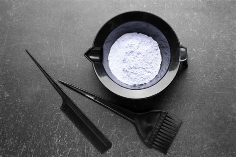 premium photo professional kit  hair dyeing  dark background