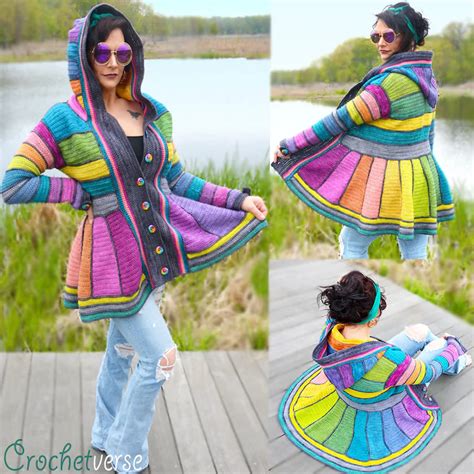 Serged Dream Sweater Coat Crochet Pattern PDF Rainbow Fairy Etsy