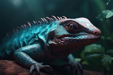 Premium Photo Portrait Of Incredibly Cute Colorful Chameleon Lizard