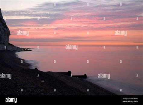 Sunrise At Saint Margaret Bay At The Famous White Cliff Of Dover Kent