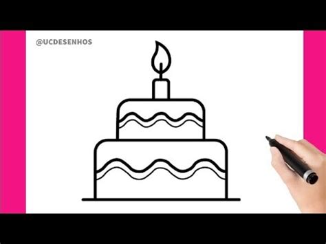 Desenho de bolo de aniversário passo a passo - YouTube