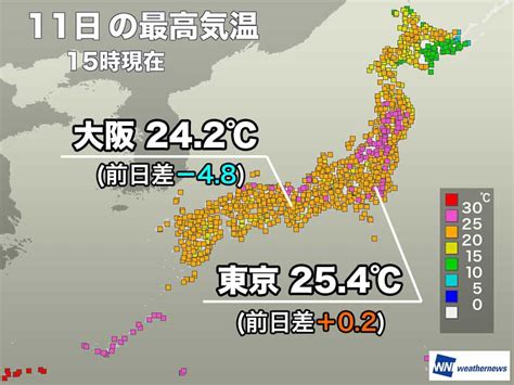 東京は曇っても夏日で蒸し暑い 西日本は雨で気温上がらず ウェザーニュース