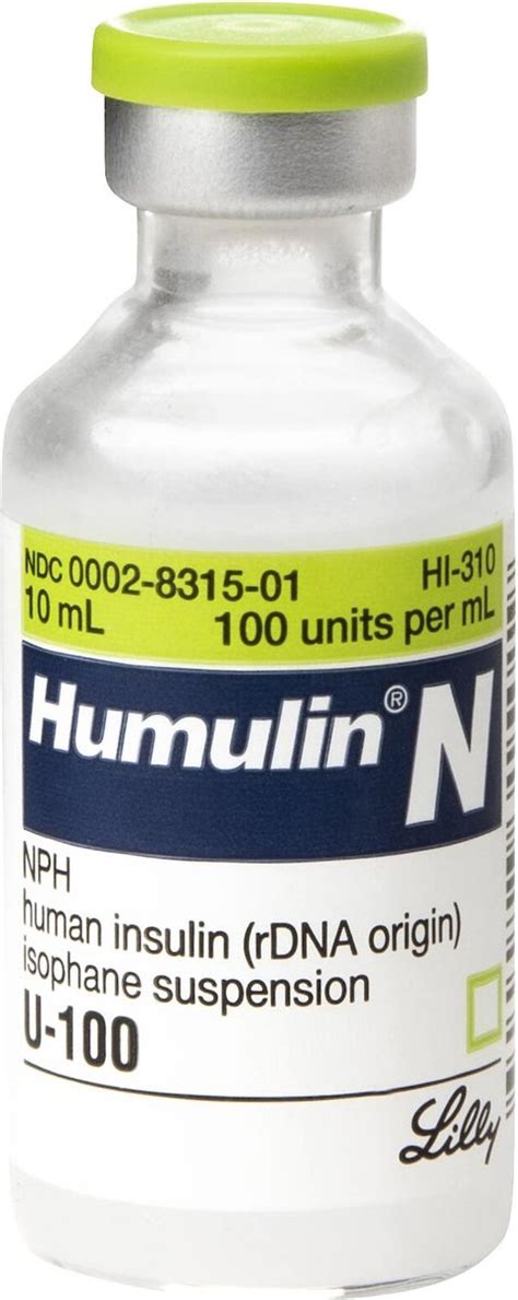 Humulin N Nph Human Insulin Rdna Origin Isophane Suspension U 100