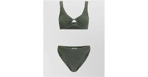 Hunza G Julia Bikini Cut Out Detail In Green Lyst