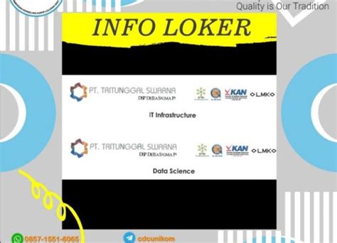 Info Lowongan Kerja Di PT Tritunggal Swarna Career Development