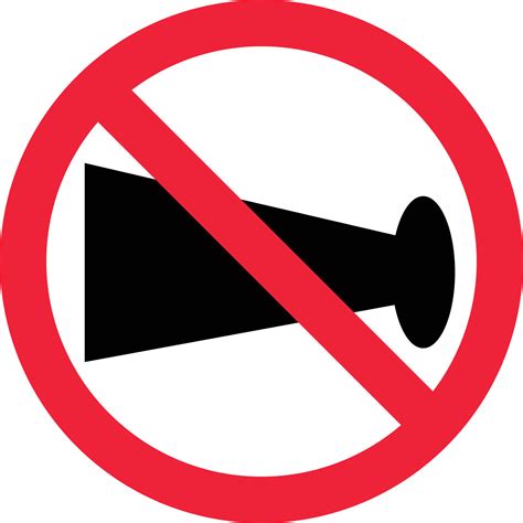No Blowing Of Horn Icon No Horn Sign No Horn Prohibited Sign 7407212
