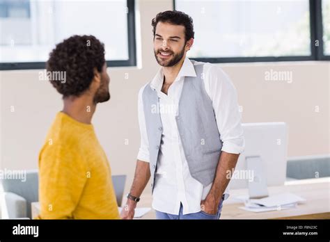 Happy Gay Couple Talking Stock Photo Alamy