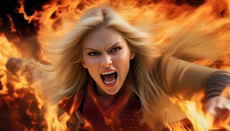 Premium Photo A Digital Artwork Of A Pale Blonde Demon With Sharp Teeth And Glowing Eyes