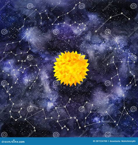 Virgo And Aquarius Horoscope Signs Compatibility. Night Sky Abstract