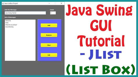 Java Swing List Example Java Swing Tutorial Java Swing Listmodel