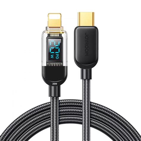 Joyroom Usb C Till Lightning Kabel Med Display W M Svart