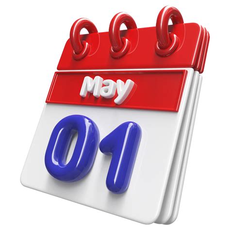 May 1st Calendar 3D Render 34339344 PNG