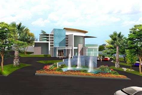 desain villa  restoran  lahan berkontur desain  konsep